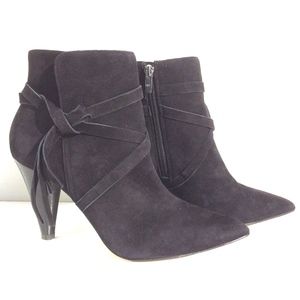 Marc Fisher Frenchy Heeled Black Bootie Suede 9.5M